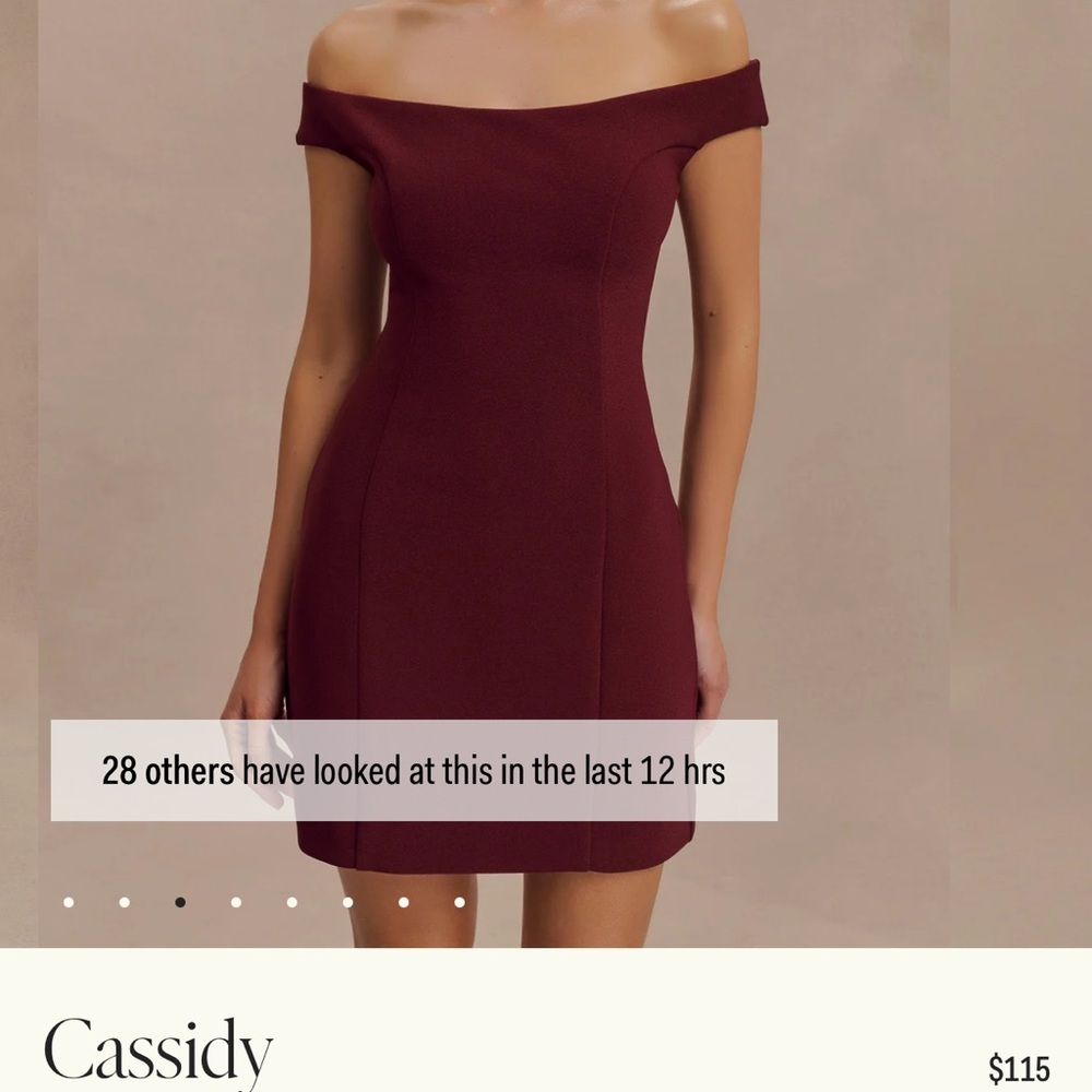 Crepe off shoulder mini dress